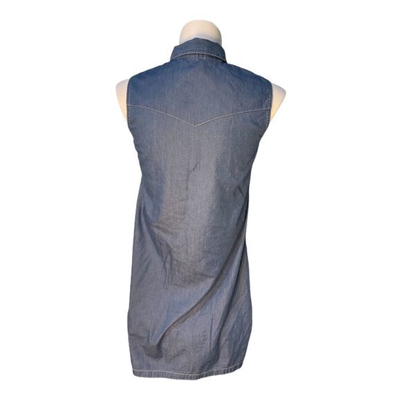 BIT & Bridle Sleeveless Button‎ Front Denim Jean Dress Blue S - Picture 5 of 7